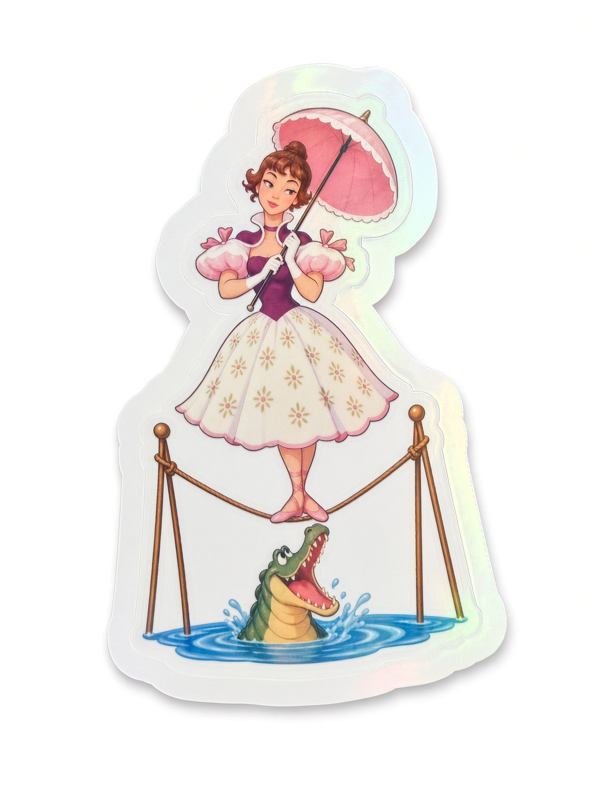 Curious Sticker: Tightrope Holographic Sticker