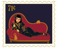 Lounging Cat Lady Pin